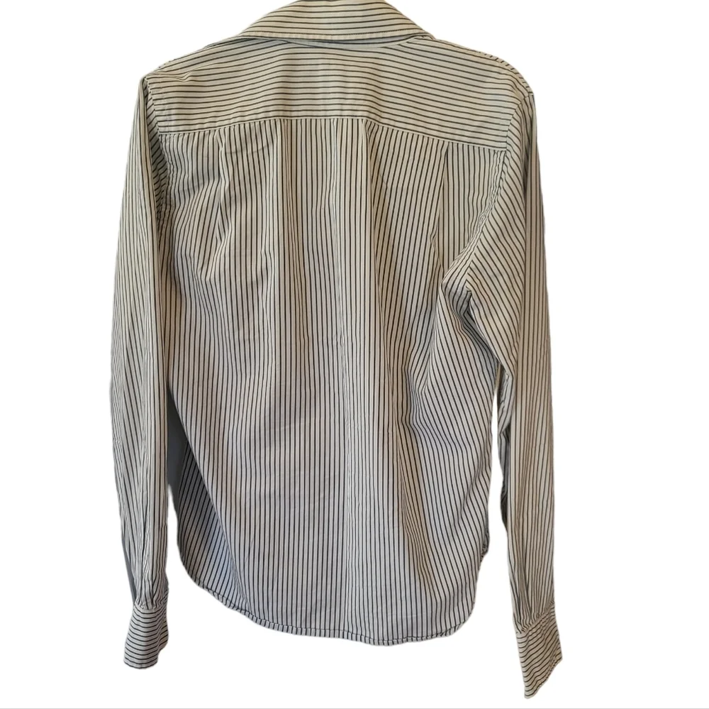 Abercrombie & Fitch Cotton  Button Down Shirt Adult Medium Blue Stripe Mens - Picture 4 of 7